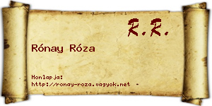 Rónay Róza névjegykártya